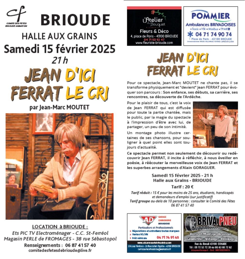 Jean d ici ferrat le cri a brioude fevrier 2025